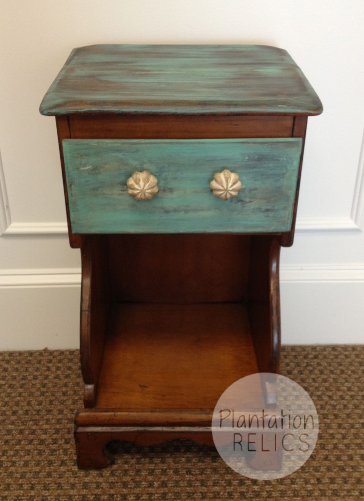 Blue drawer small nightstand