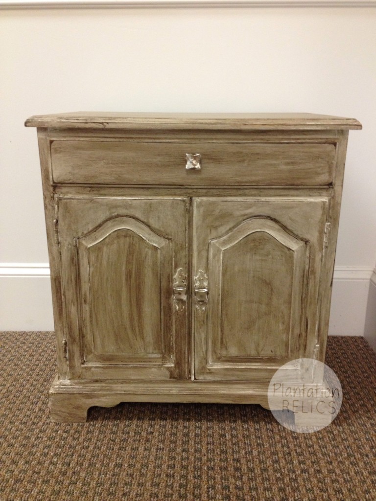 End table tan glaze nightstand