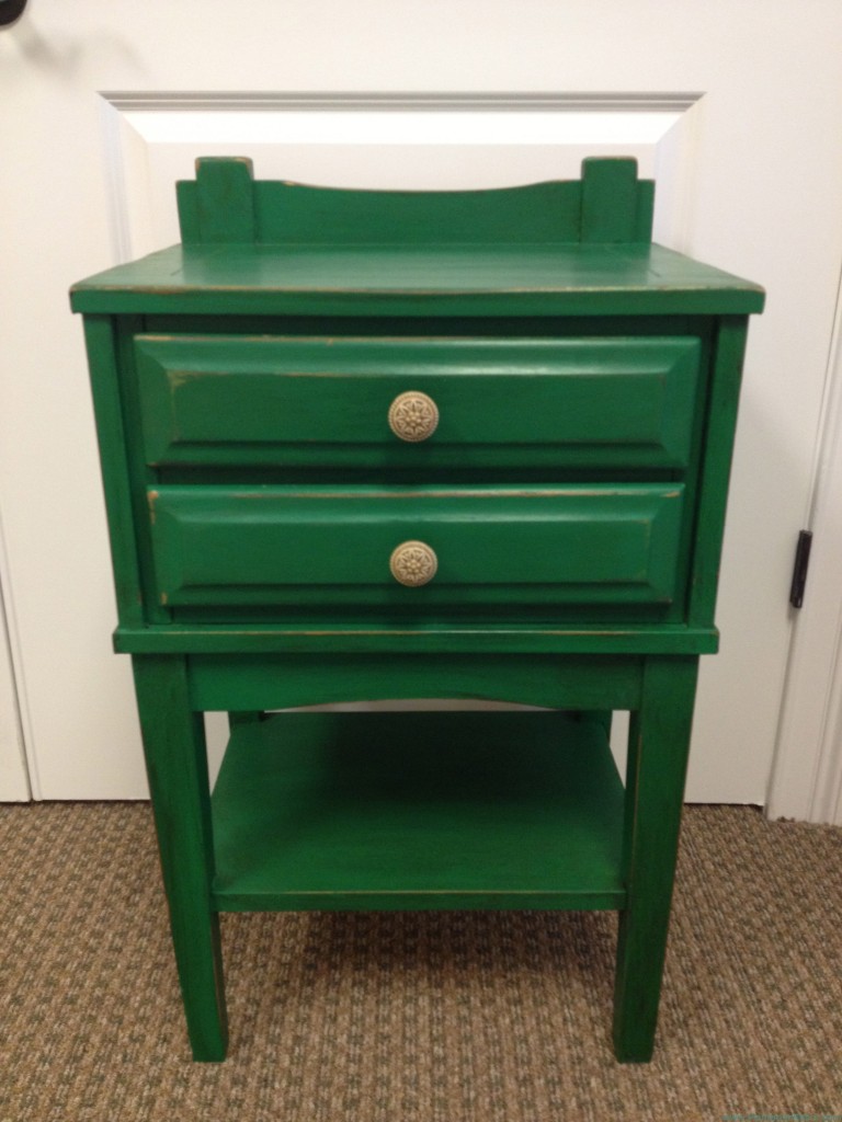 Emerald green nightstand