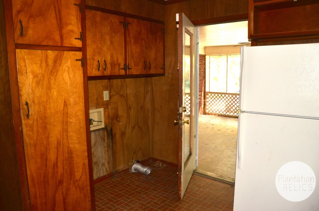Side of kitchen where washer/dryer hookup was located.  Isn't that a great place for it?!