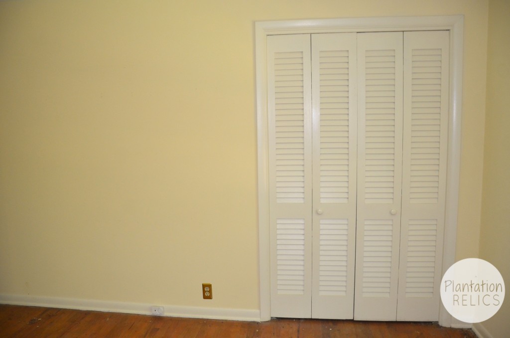 Bedroom closet area before flip