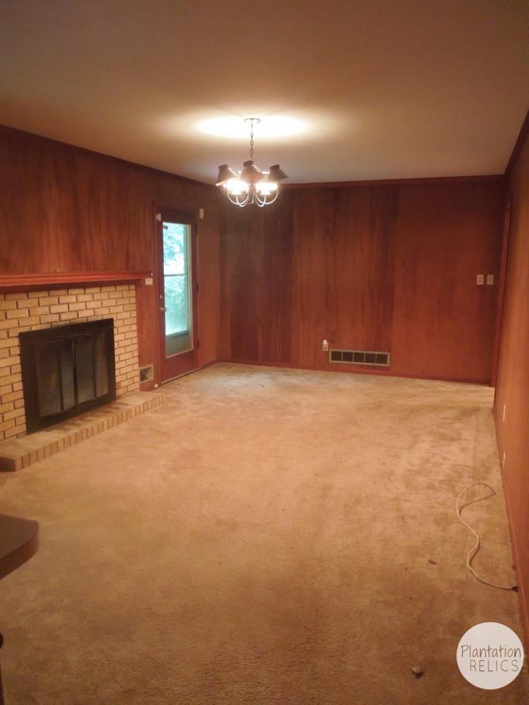 Family room from kitchen before flip