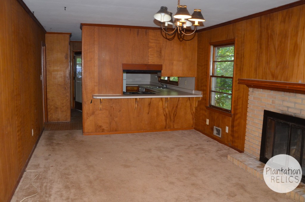 Family room toward kitchen before flip