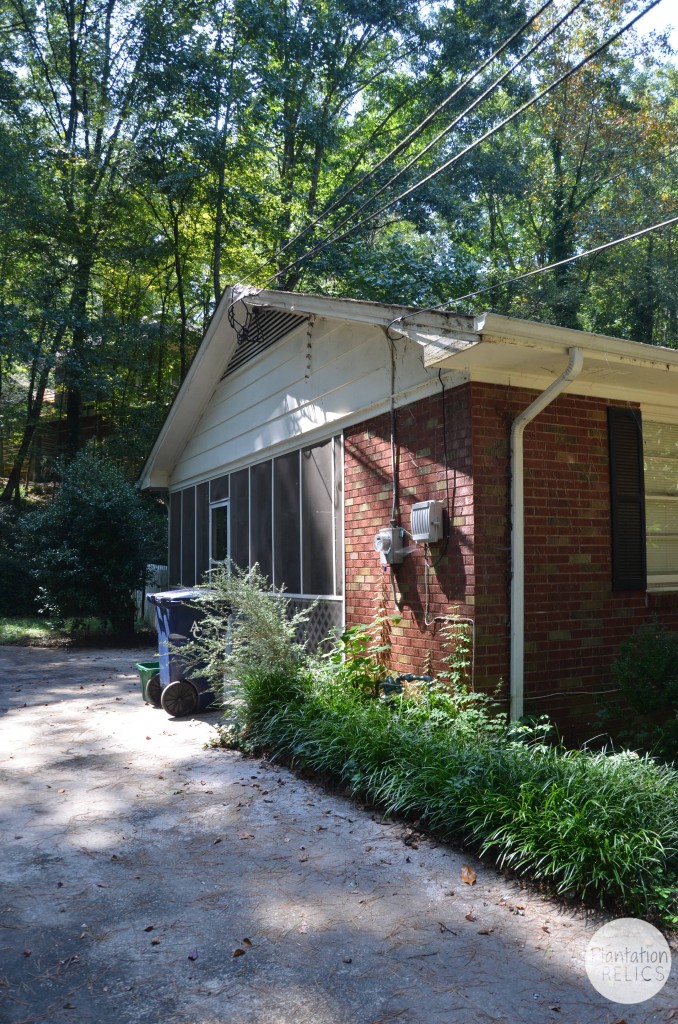 Carport Before Side from driveway flip