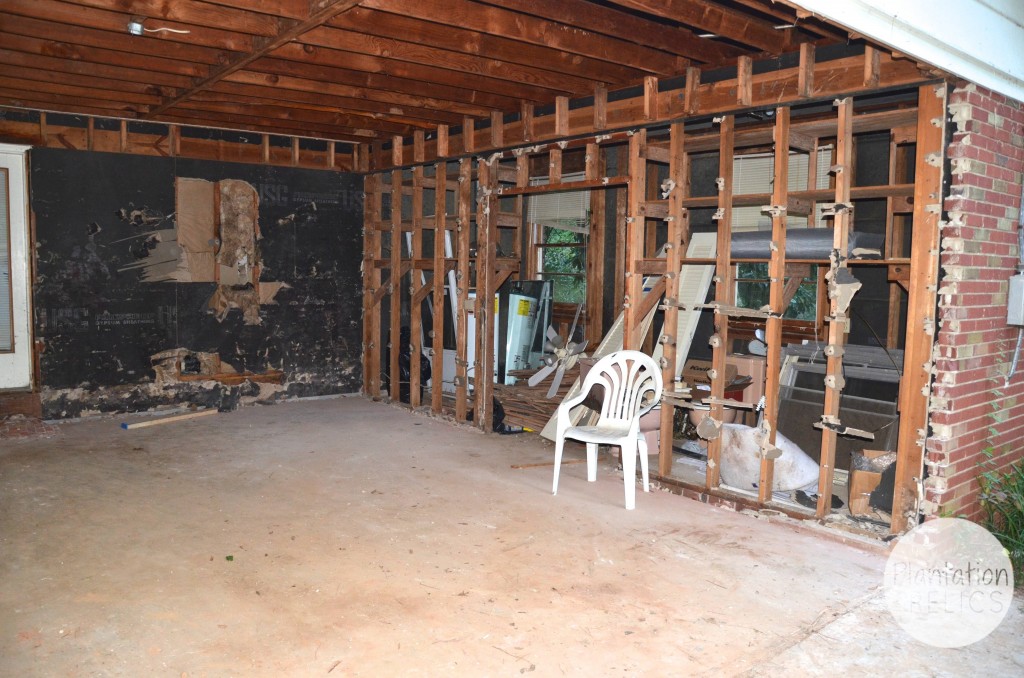 Carport Demo closet brick flip