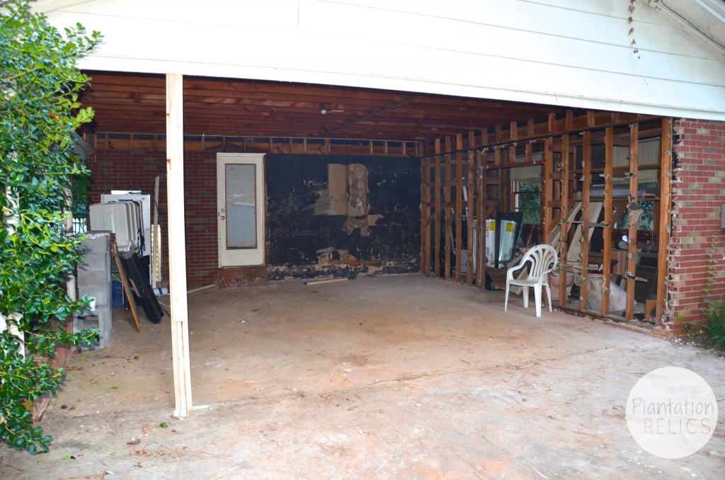 Carport demo from driveway flip