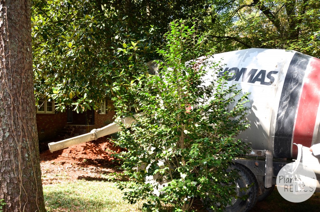 Exterior during footings poured for front porch flip