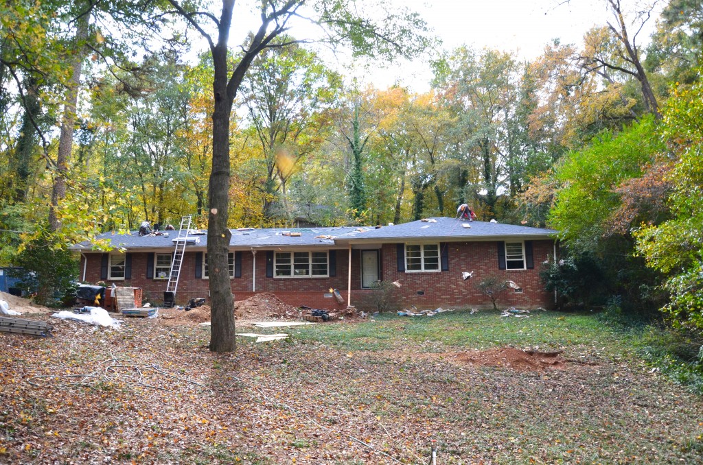 Exterior during new roof flip