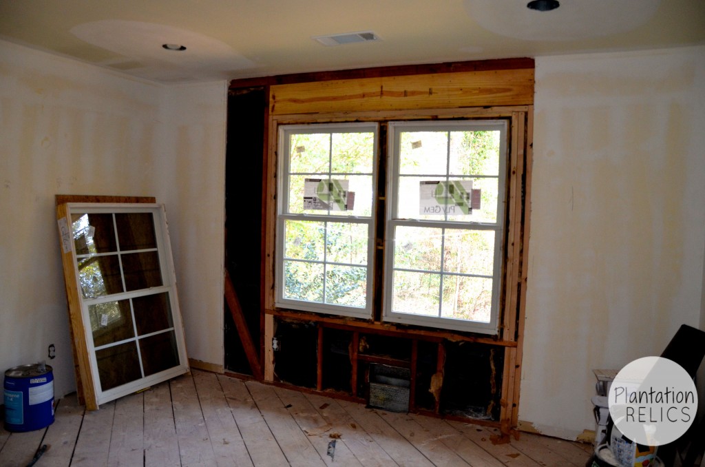 Master drywall double window flip