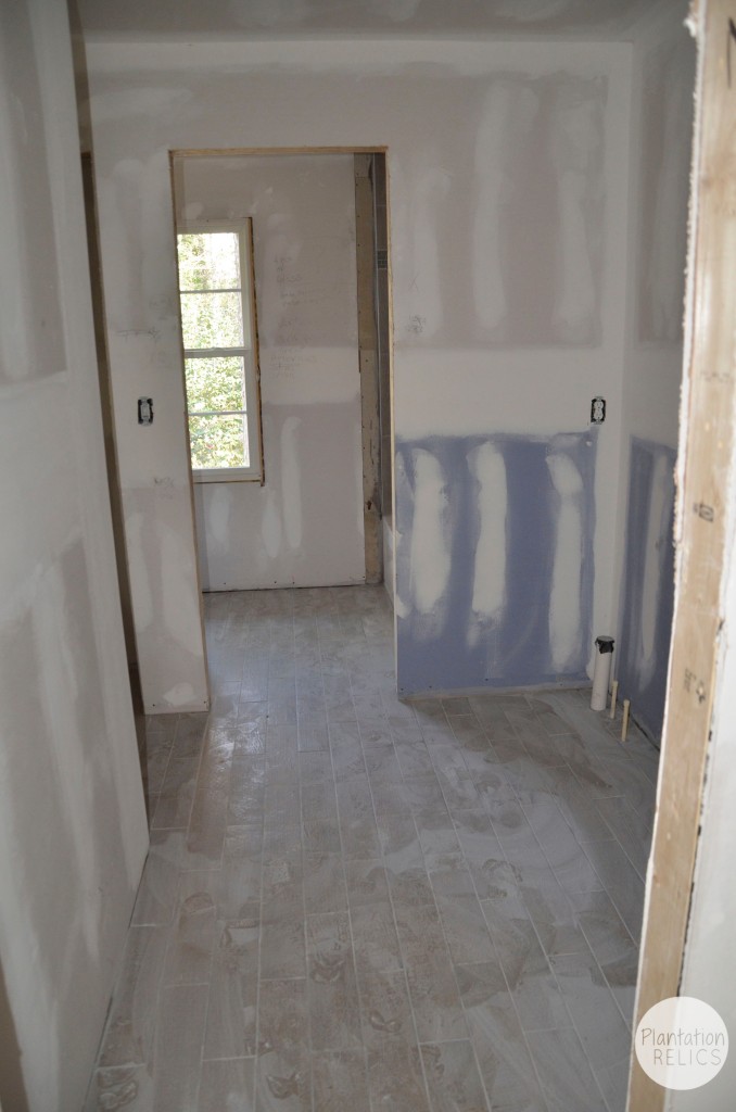 Shared Bath floor with grout flip