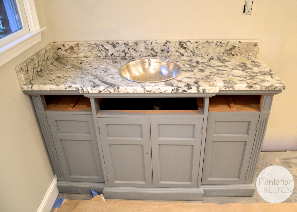 Hall Bath Vanity with sink flip