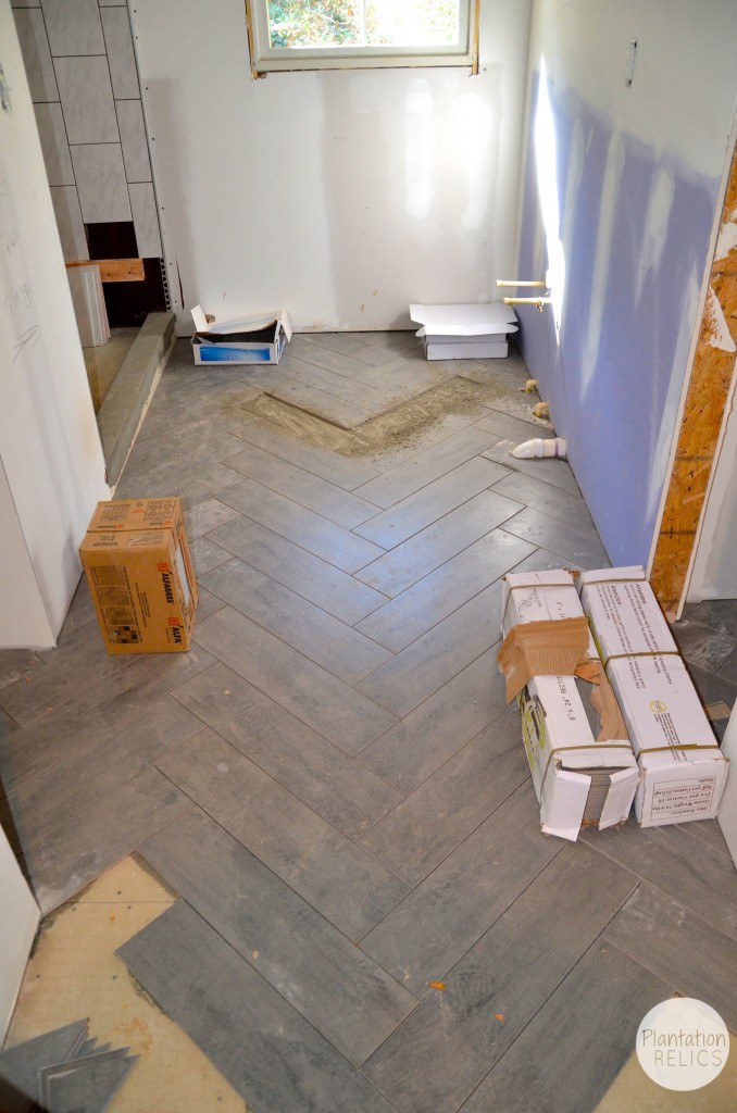 Hall bath tile floor flip