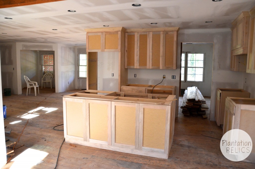 Kitchen cabinets before paint back of breakfast room flip