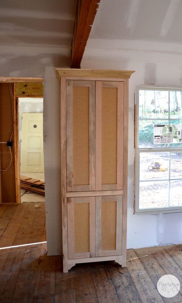 Kitchen cabinets before paint pantry flip