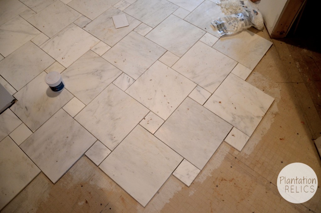 Master Tile Floor going in flip