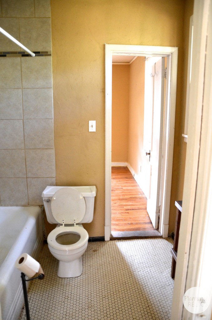 Downstairs Bath Before toilet flip