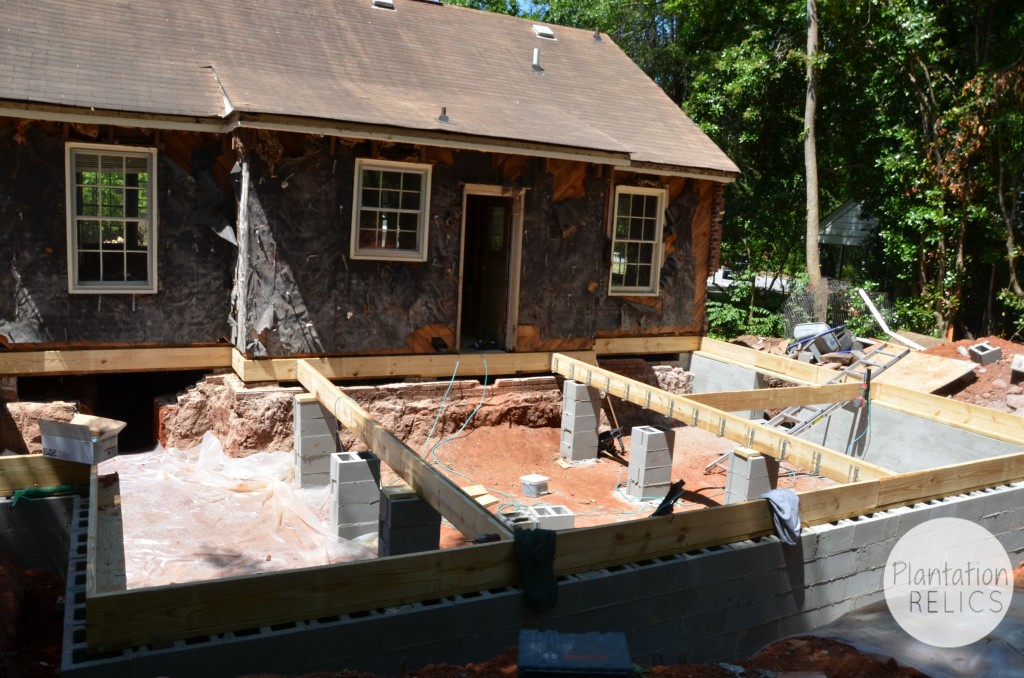 Exterior Addition block and floor joists flip