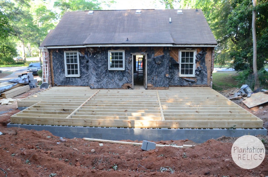 Exterior Addition floor joists in flip