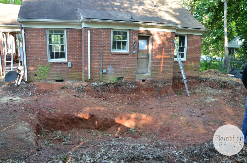 Exterior Addition start before brick demo flip