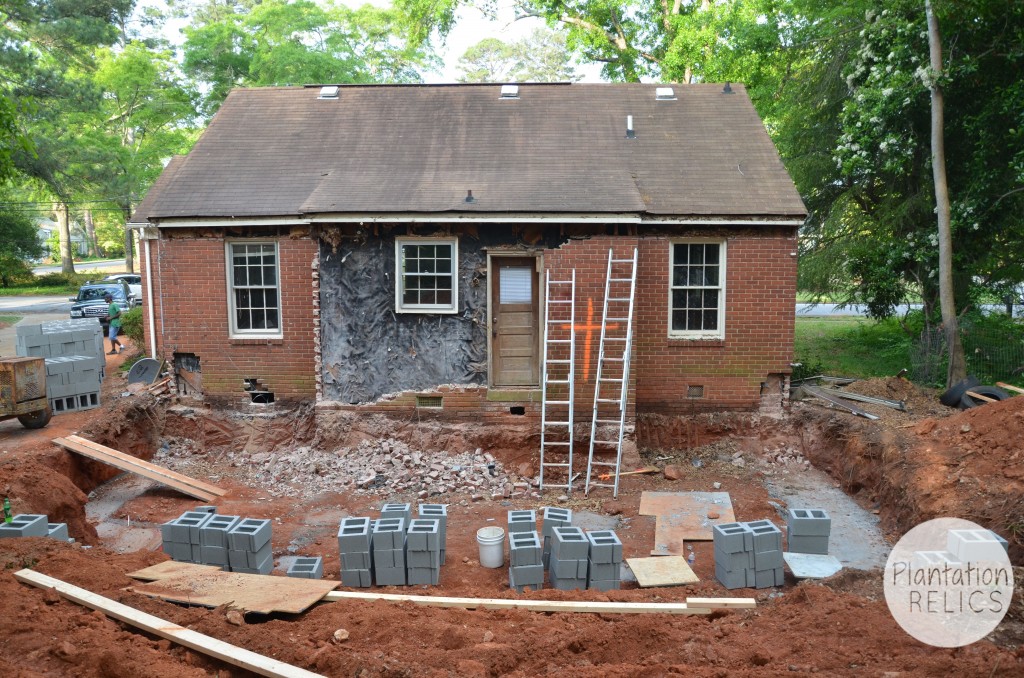 Exterior Demo back brick flip