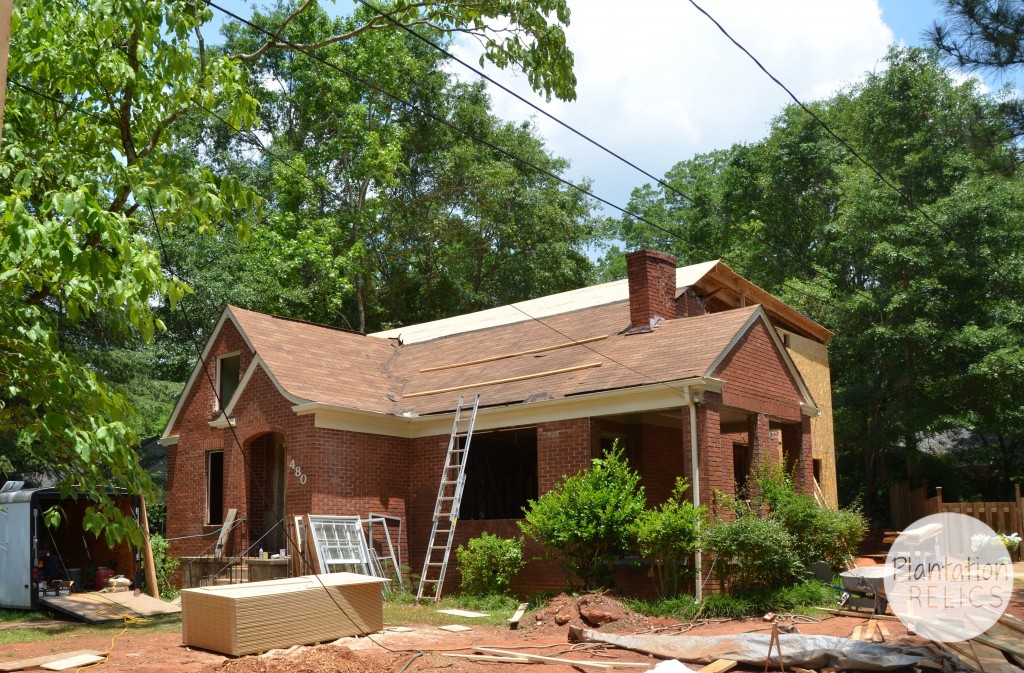 Exterior Roof Extension with plywood front flip