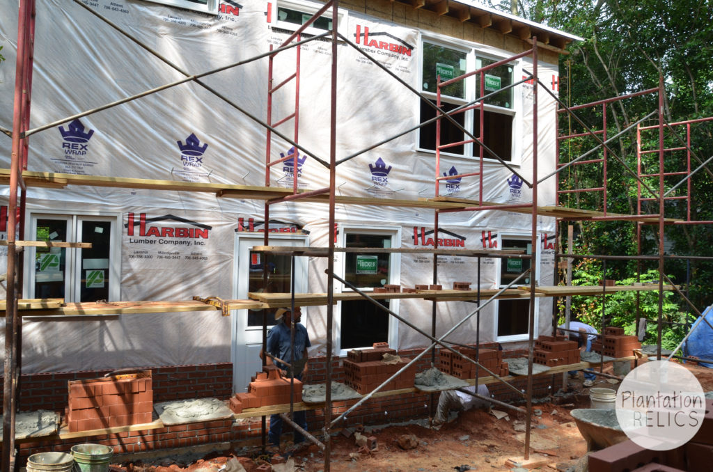 Exterior Brick scaffolding flip