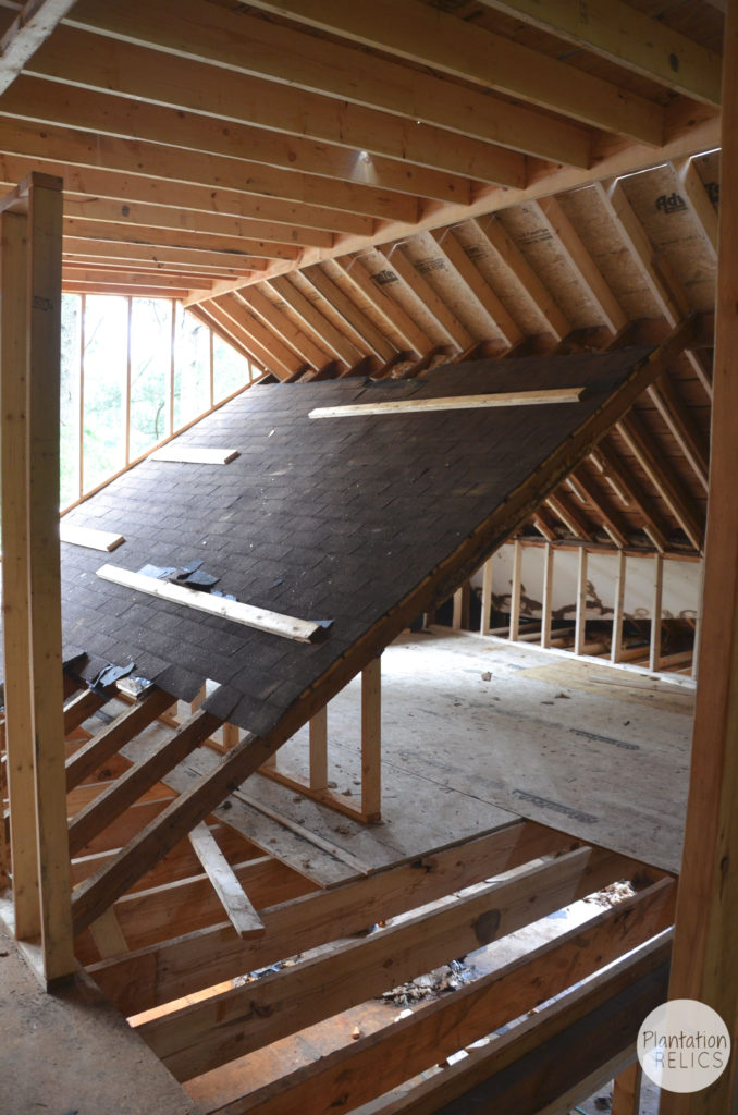 Upstairs Bonus ceiling before flip