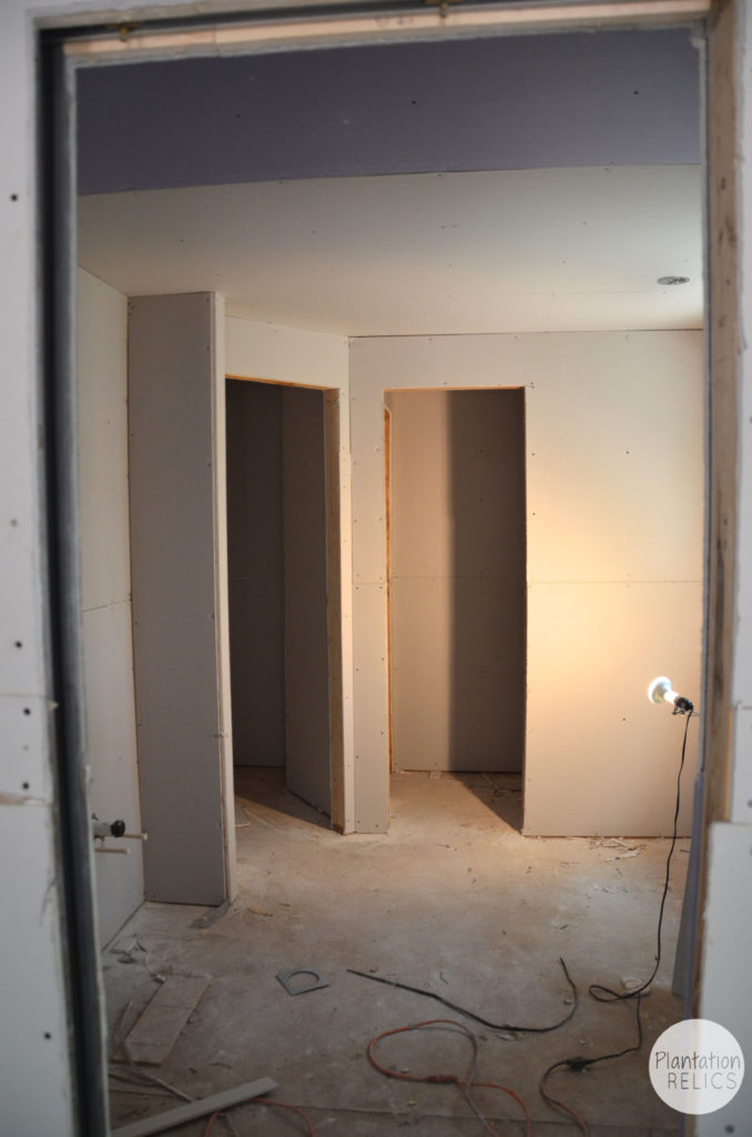 Master Bath Drywall flip