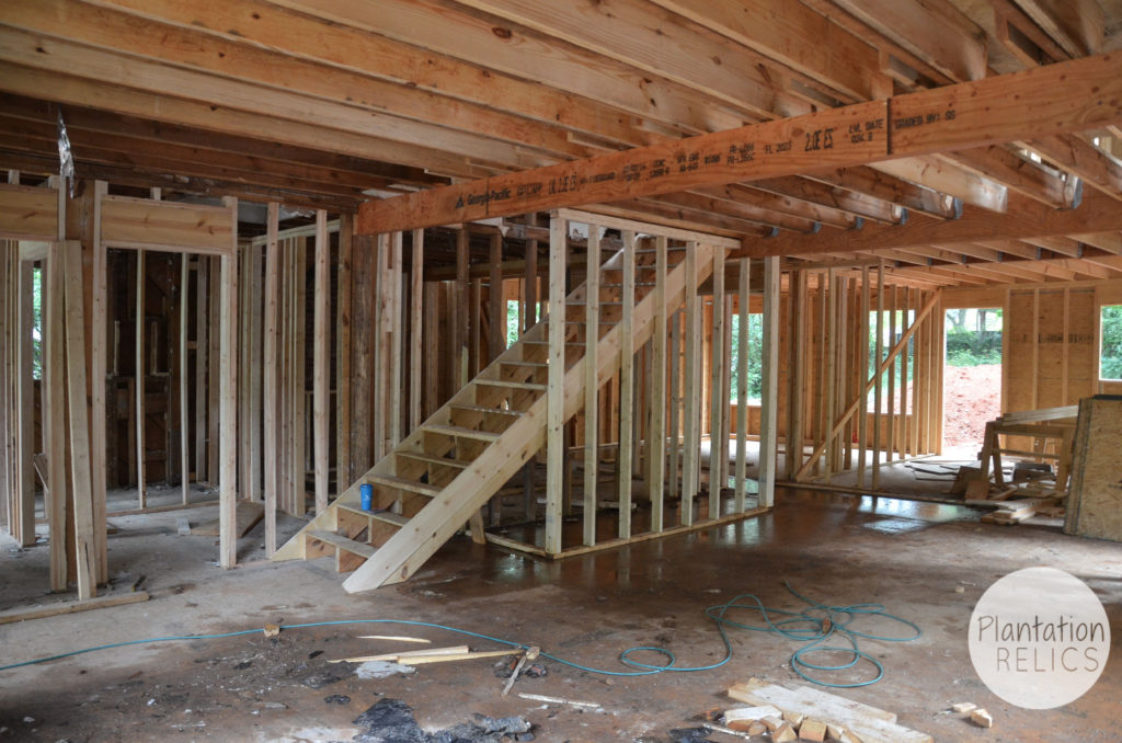 Living Room Framing Stairs flip